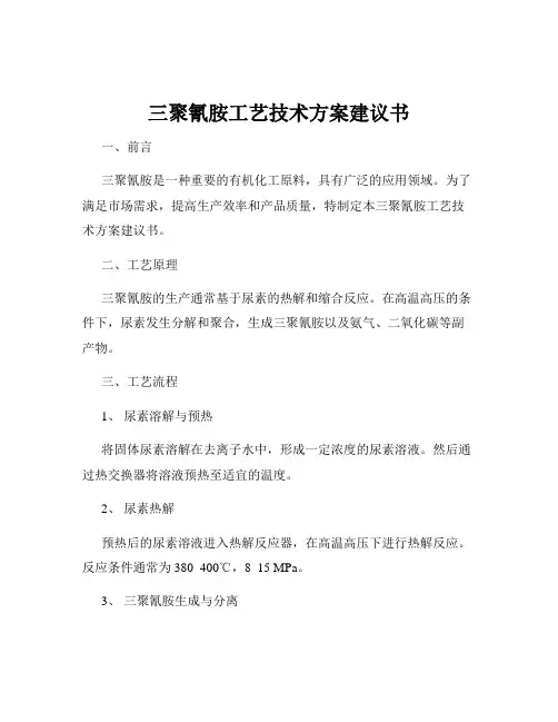 三聚氰胺工艺技术方案建议书