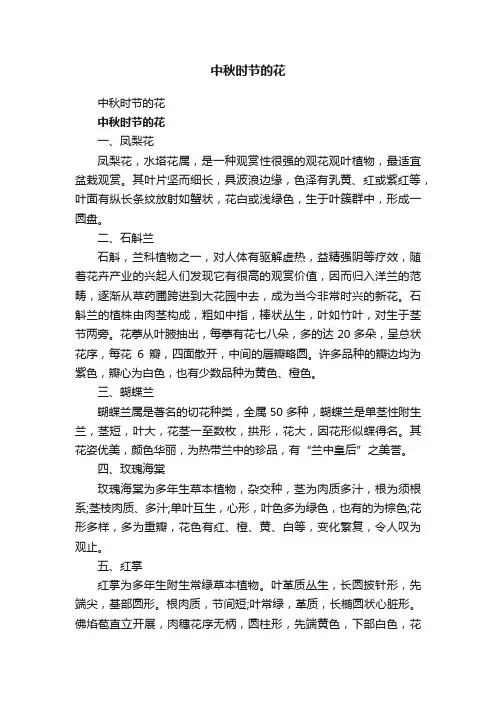 中秋时节的花
