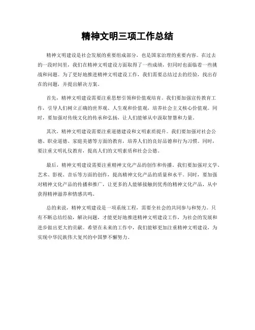 精神文明三项工作总结