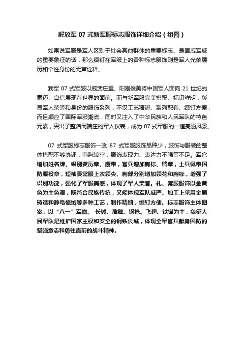 解放军07式新军服标志服饰详细介绍（组图）