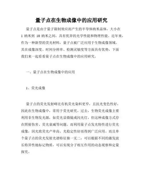 量子点在生物成像中的应用研究