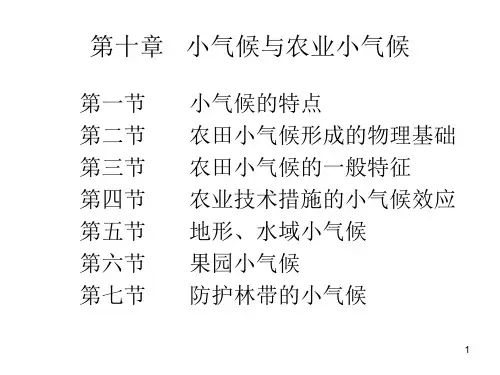 小气候与农业小气候