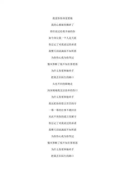 为什么和他牵手文本歌词