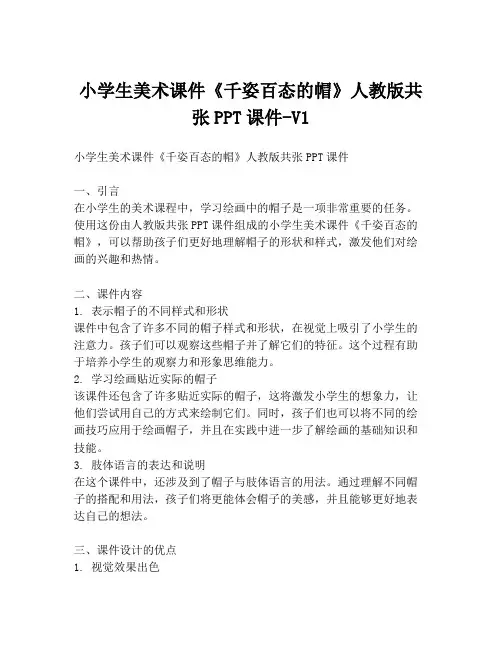 小学生美术课件《千姿百态的帽》人教版共张PPT课件-V1
