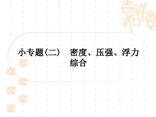 中考物理总复习课件 精讲篇 教材系统复习 第11讲 浮力 小专题(二) 密度、压强、浮力综合
