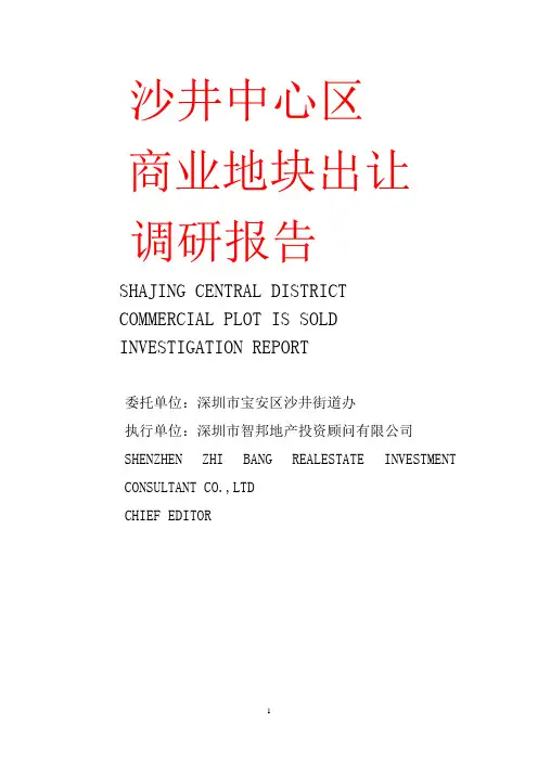 沙井商业地块调研报告-66页