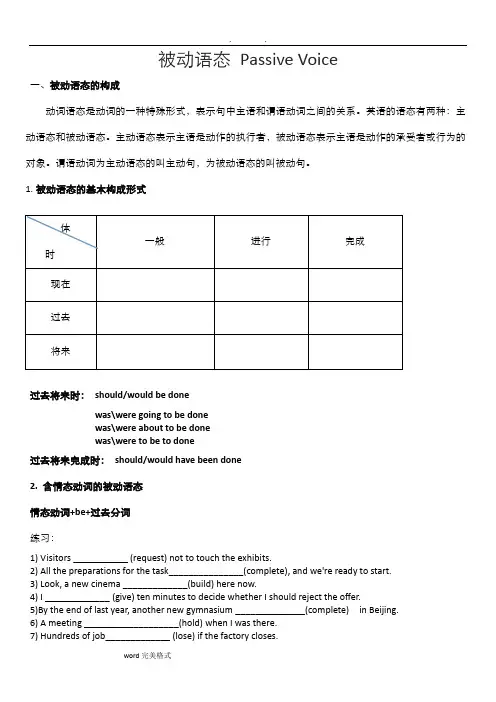 被动语态讲解与练习题