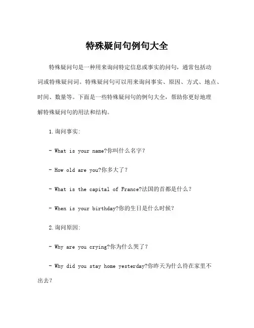 特殊疑问句例句大全