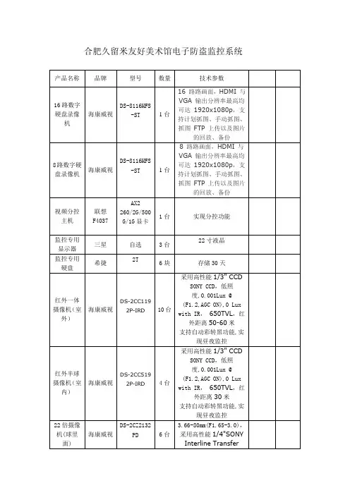 合肥久留米友好美术馆电子防盗监控系统