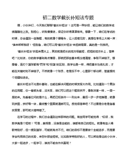 初二数学截长补短法专题
