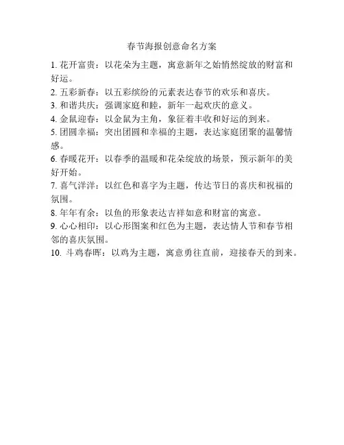 春节海报创意命名方案