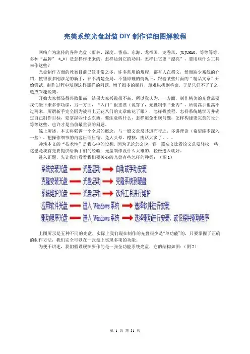完美系统光盘封装DIY制作详细图解教程