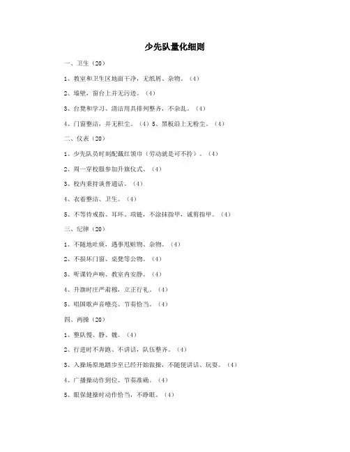 少先队量化细则