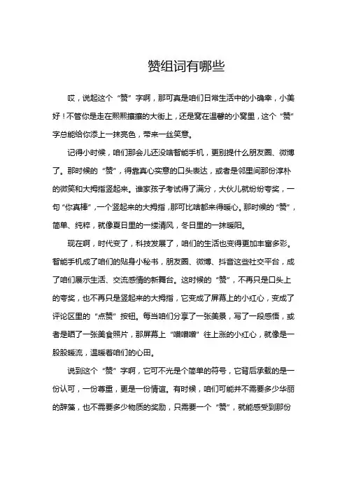 赞组词有哪些