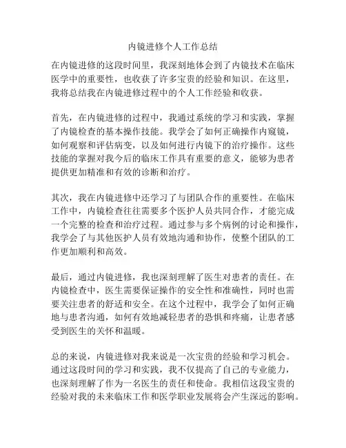 内镜进修个人工作总结