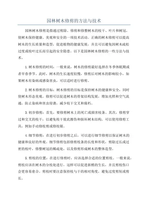 园林树木修剪的方法与技术