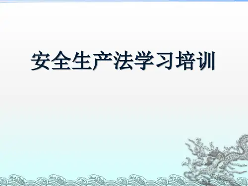正式版-新版《安全生产法》培训课件