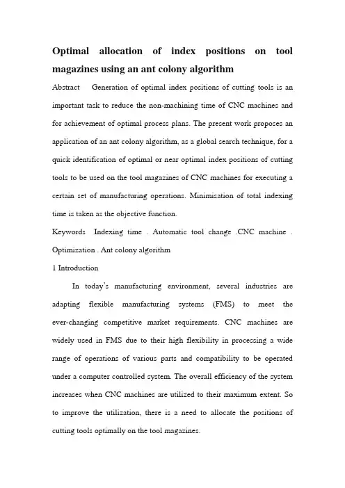 用蚁群算法在刀库索引位置的优化配置外文翻译、英汉互译、中英对照