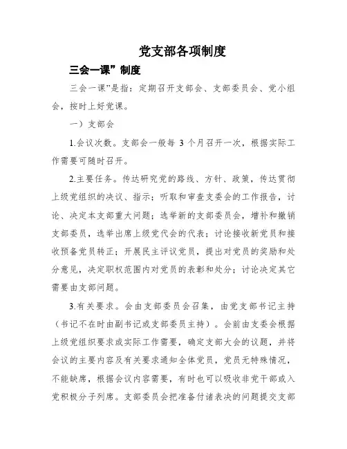 党支部各项制度