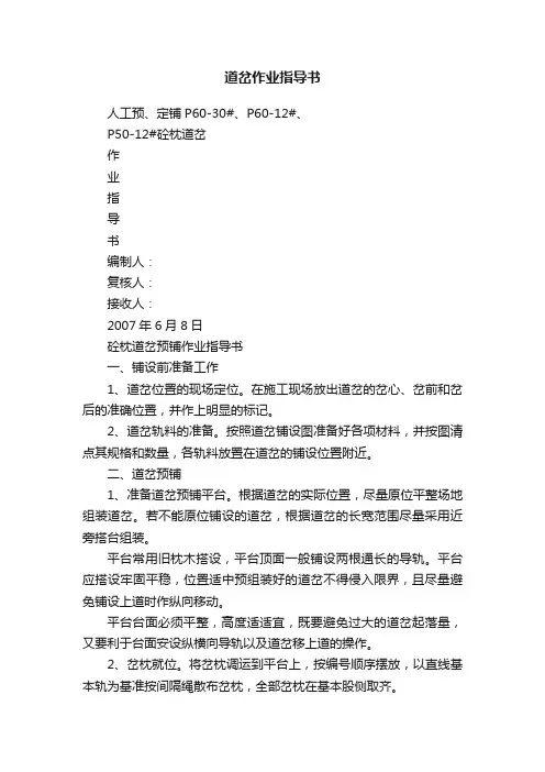 道岔作业指导书