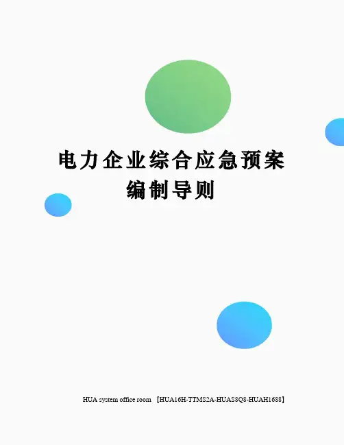 电力企业综合应急预案编制导则定稿版