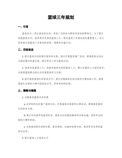 篮球三年规划