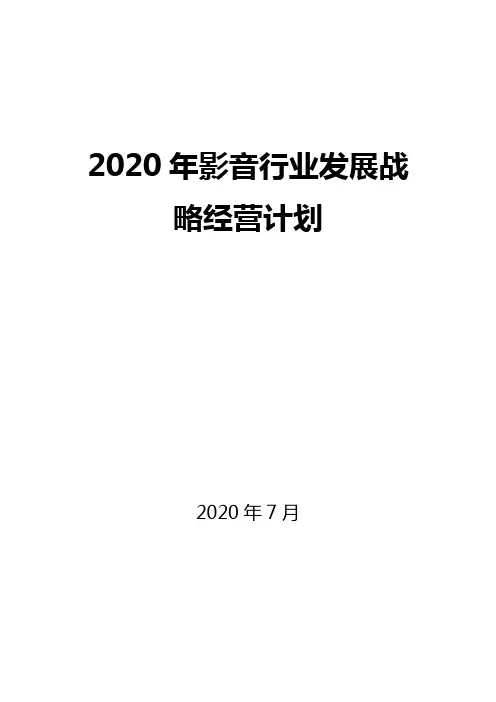2020影音行业发展战略经营计划