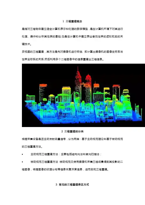 三维重建的基本步骤