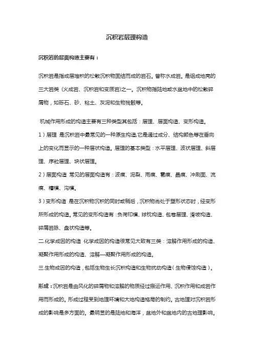 沉积岩层理构造
