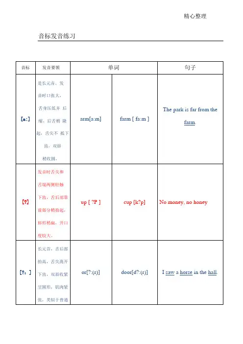 48个国际音标发音练习