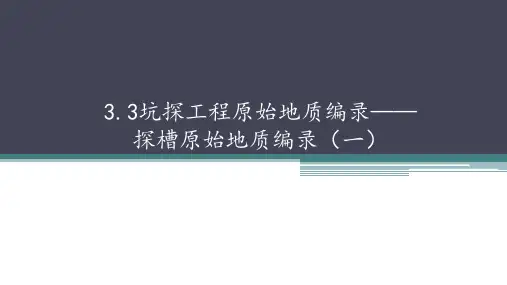 水文地质勘查：探槽原始地质编录(一)