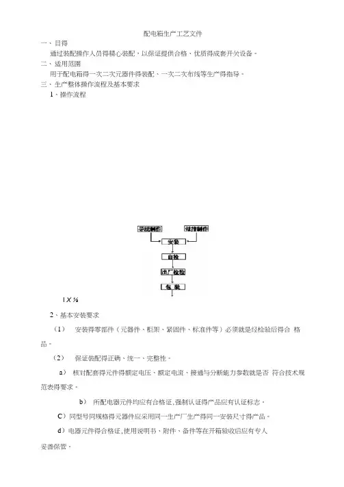 配电箱生产工艺文件