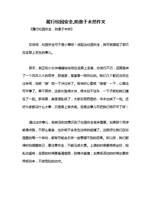 履行校园安全,防患于未然作文