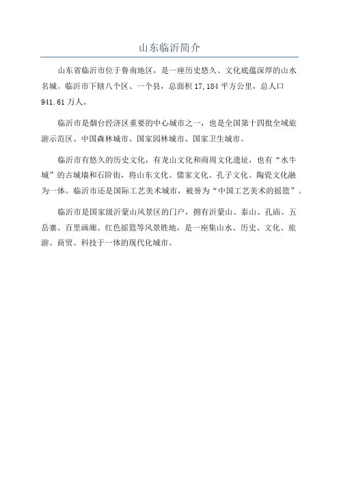 山东临沂简介