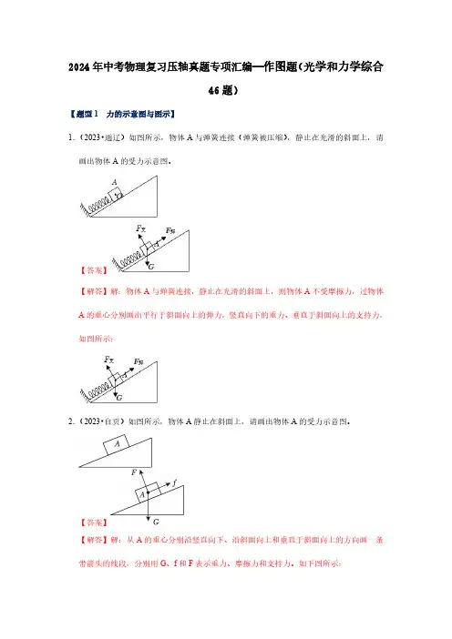 2024年中考物理复习压轴真题专项汇编—作图题(光学和力学综合46题)