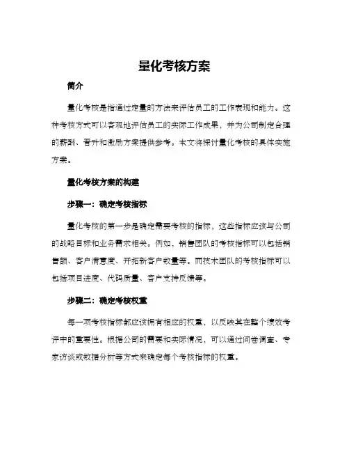 量化考核方案