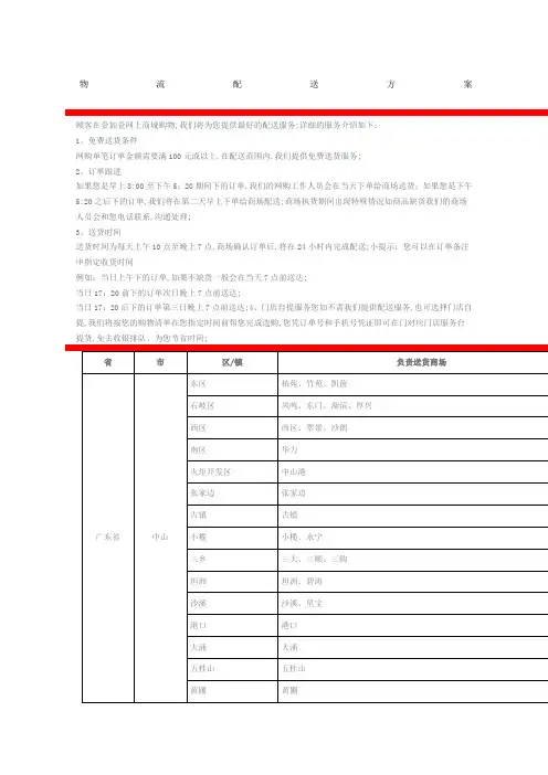 物流配送方案
