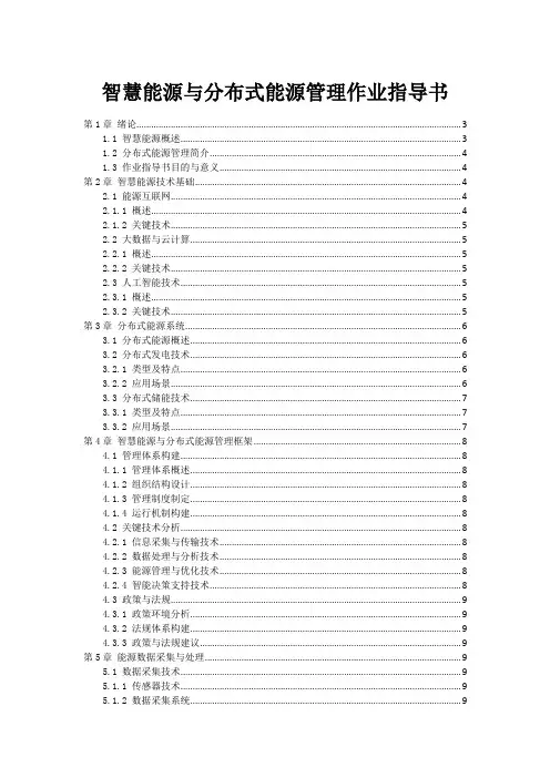 智慧能源与分布式能源管理作业指导书
