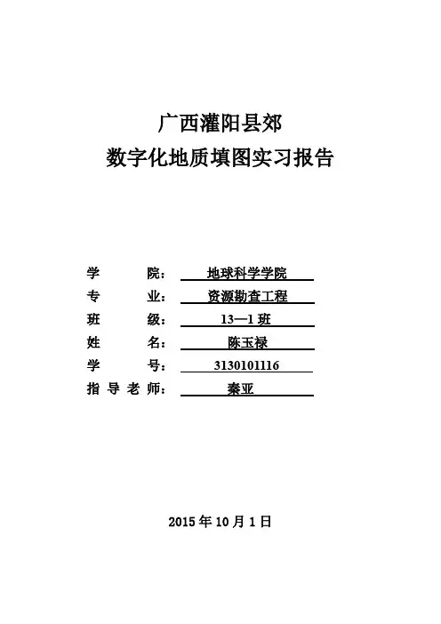 广西灌阳实习地质报告