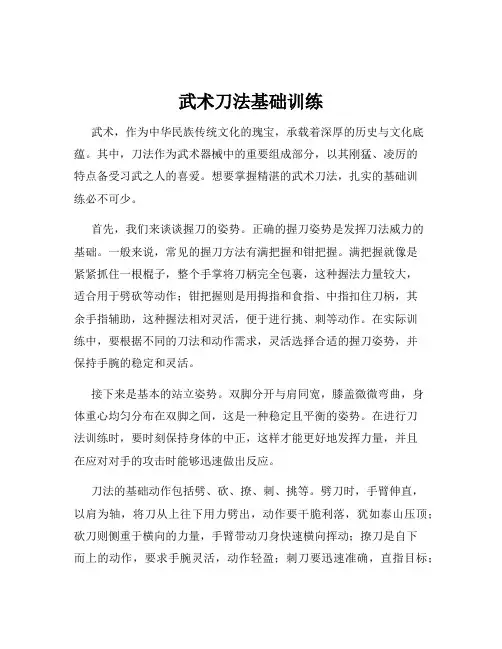武术刀法基础训练