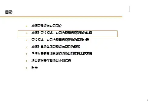 美的集团管控模式公司治理和组织架构管理咨询项目2-毕博课件