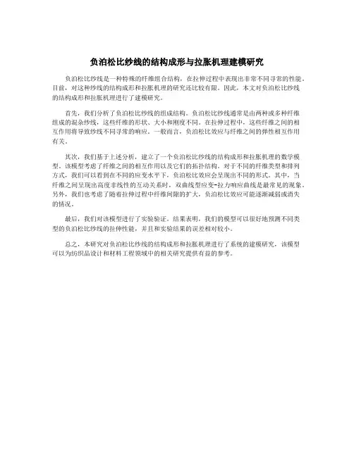 负泊松比纱线的结构成形与拉胀机理建模研究