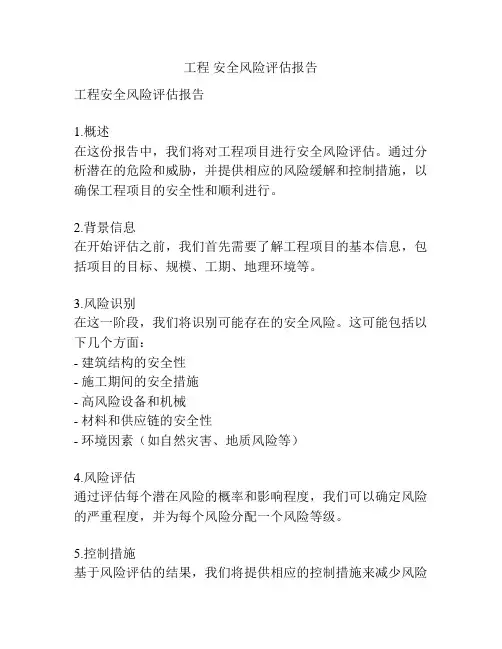 工程 安全风险评估报告