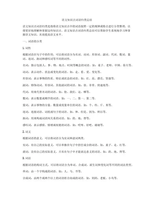 语文知识点词语归类总结