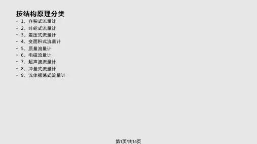 流量计分类及原理分析解析PPT课件