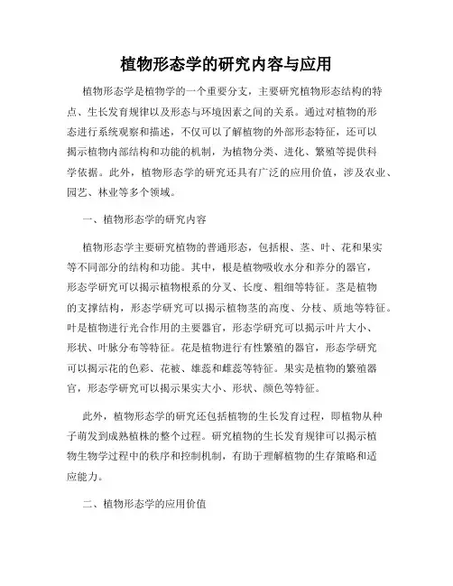 植物形态学的研究内容与应用