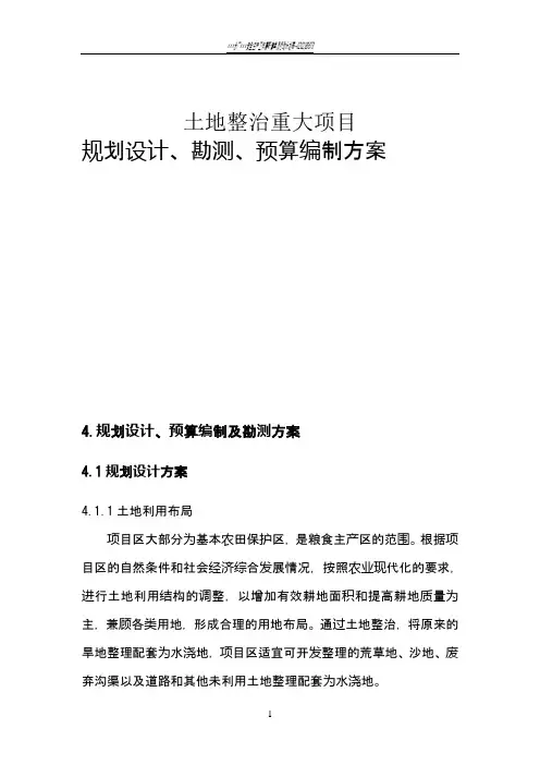 土地整治项目规划设计、预算编制及勘测方案