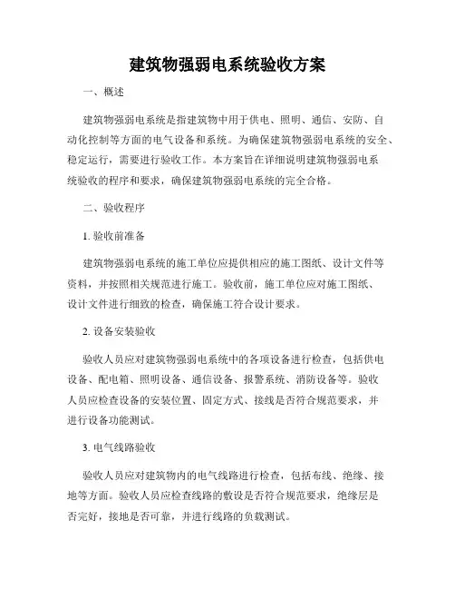 建筑物强弱电系统验收方案