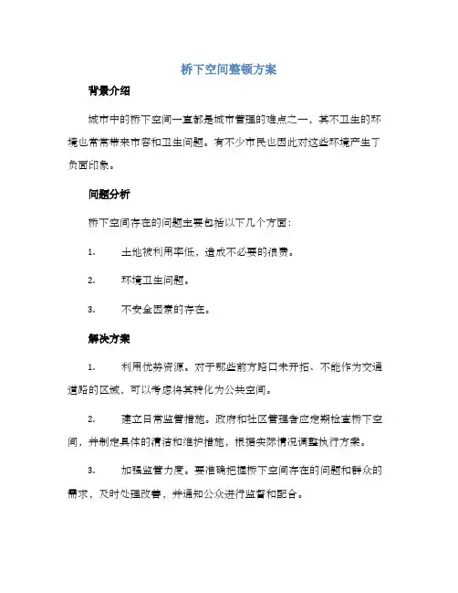 桥下空间整顿方案