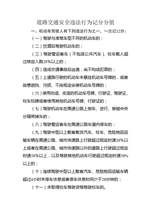 2013新交规扣分细则及实习标志